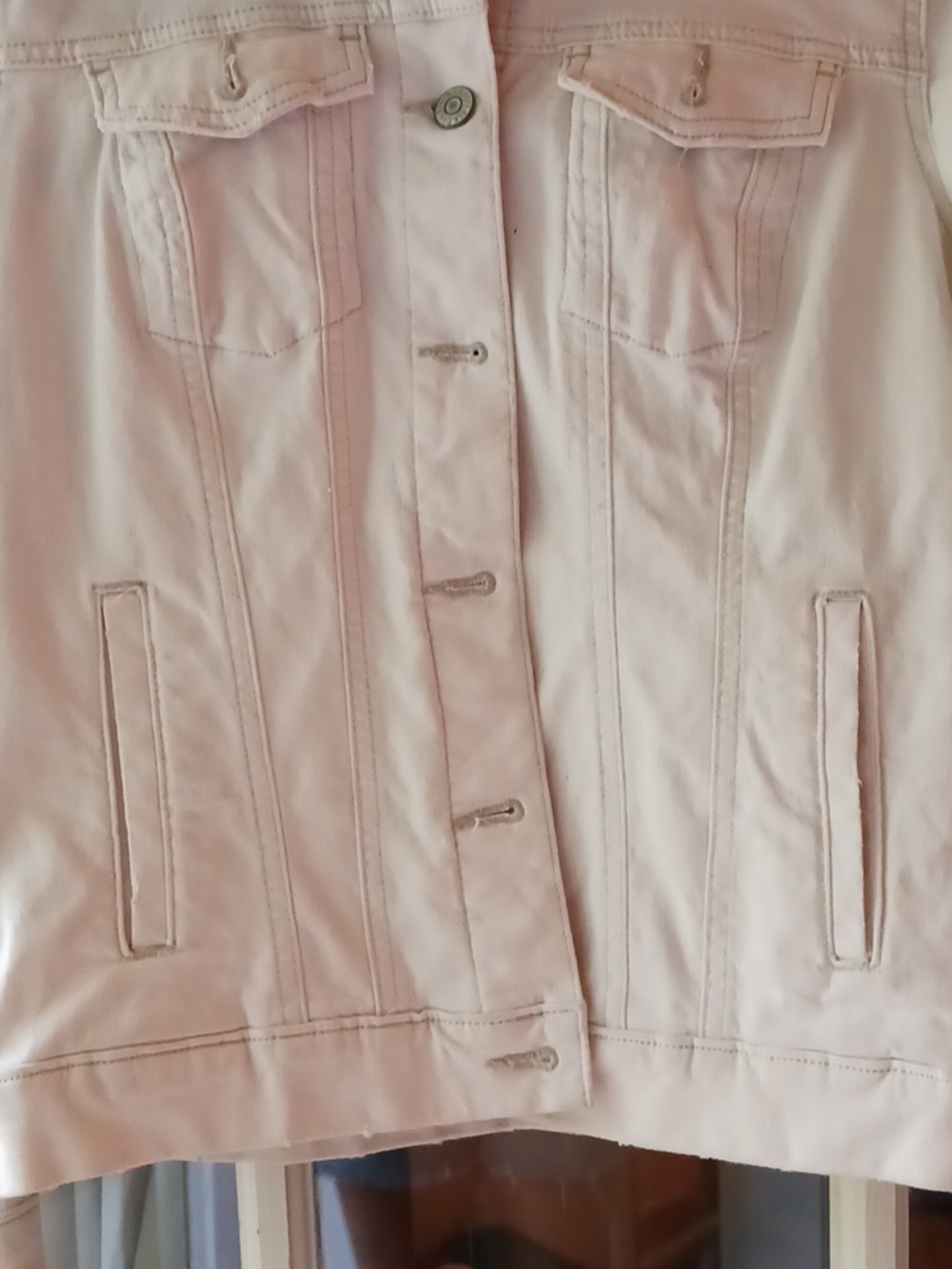 Cream Jean Jacket Button Up